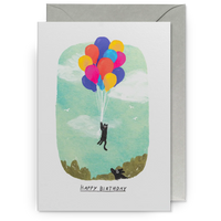 Cat in the Clouds Birthday Card | John Bond
